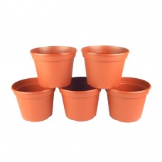 8 Inch TEKU Plastic Round Pot Terra Cotta (5 Pack)   562924411